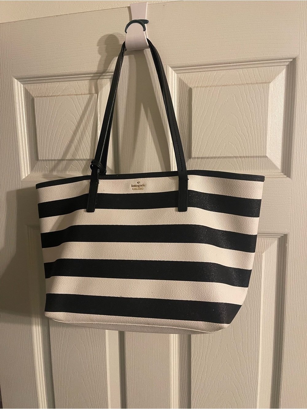 kate spade Black and White Striped Tote